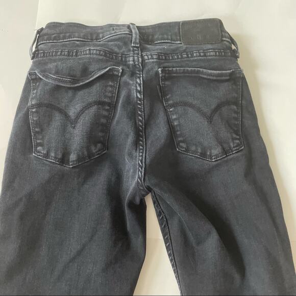 Levi's 710 Super Skinny Jeans Legging Distressed Black Gray 26 EUC - Picture 9 of 11